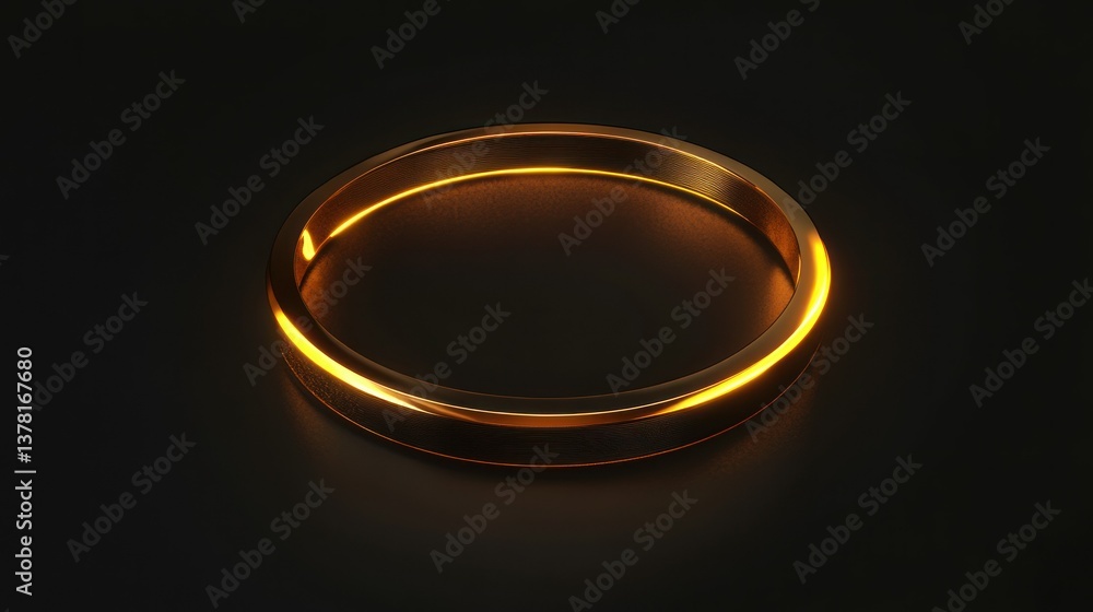 Poster elegant golden ring with subtle light effect on dark background creating a sense of luxury and sophi