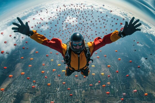 Skydiving large group formation, Generative AI