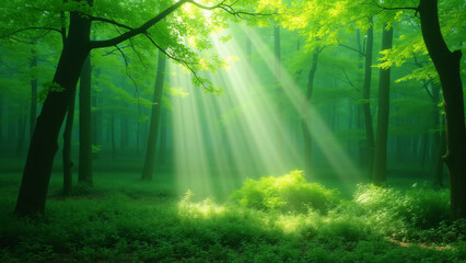 Obraz premium Forest Atmosphere in the Morning