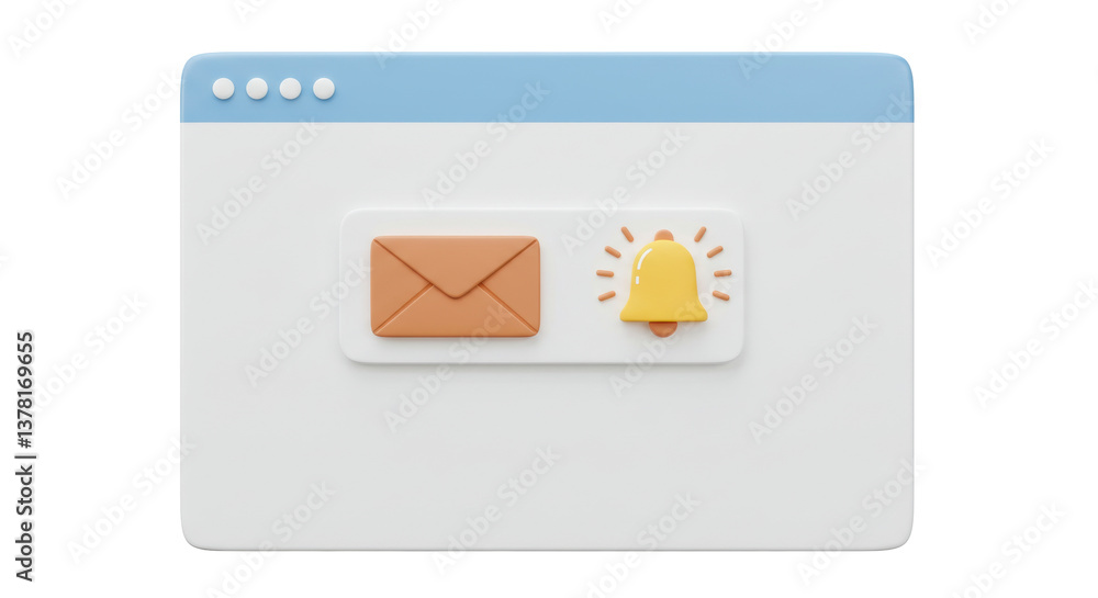 Poster isolated browser window with new email notification