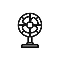 Obraz premium Minimalistic Black and White Electric Fan Line Icon Illustration