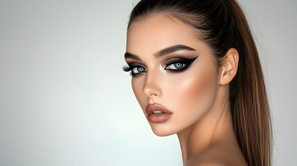 Fierce and Captivating Woman with Sleek Ponytail