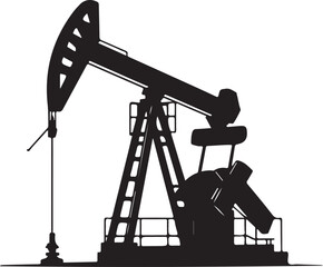 Vector silhouette of Oil pump jack 