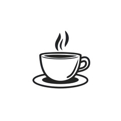 Obraz premium Coffee cup icon design showcasing simplicity and elegance against a clean Transparent background, Coffee cup icon isolated on PNG background