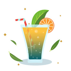 Fresh summer cold drink tropical fruity juicy cocktail drink with ice