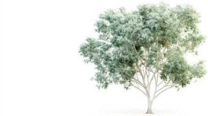 Serene tree growth in white space nature photography minimalist environment static viewpoint