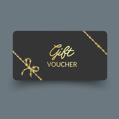 Elegant Black and Gold Gift Voucher with Bow