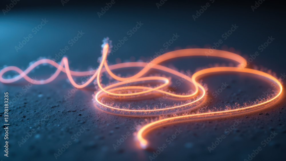 Poster neon-colored circuit board with a question mark glowing on top.
