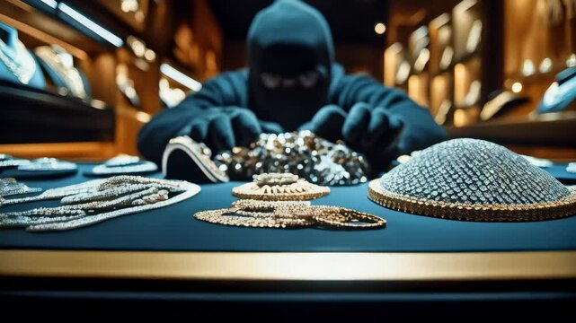 Intruder targets jewelry store at night while securing valuable items