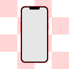 vector illustration of mobile phone with blank screen