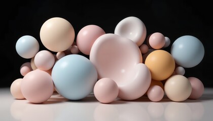 Colorful decorative spheres arrangement studio setting photography minimalistic environment close-up viewpoint abstract concept for creative designs