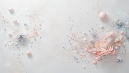 Delicate floral arrangement studio setting digital art soft color palette aesthetic viewpoint elegance and serenity concept