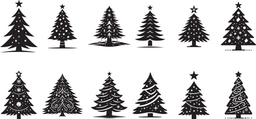 Fototapeta premium christmas trees collection