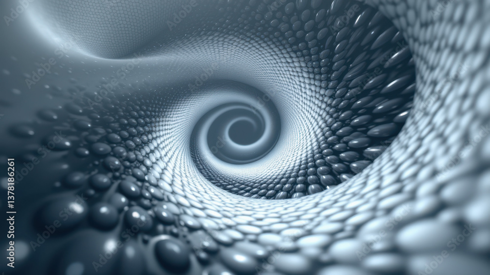 Poster futuristic tunnel with circular patterns.