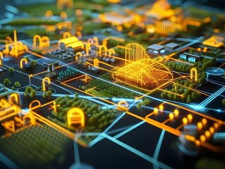 A vibrant interconnected network map of diverse industries