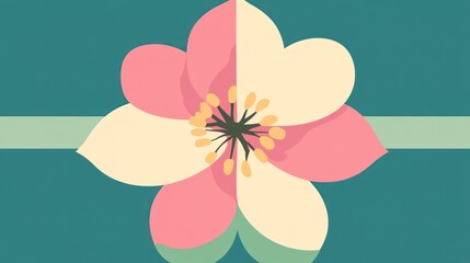 Abstract Floral Design with Pastel Colors and Geometric Background for Creative Projects