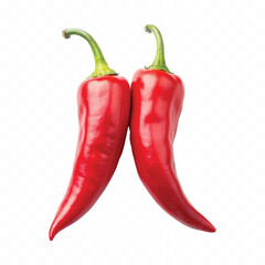 realistic hot red chili pepper isolated on white background