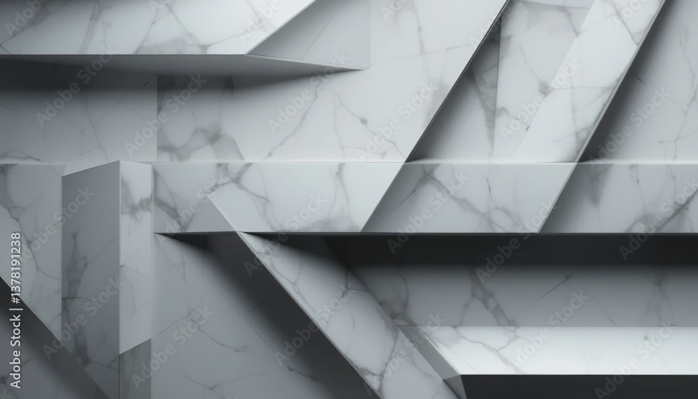 Poster geometric structure design modern interior 3d render minimalistic environment angled perspective arc