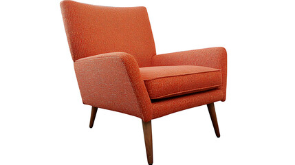 Naklejka premium A red chair with wooden legs