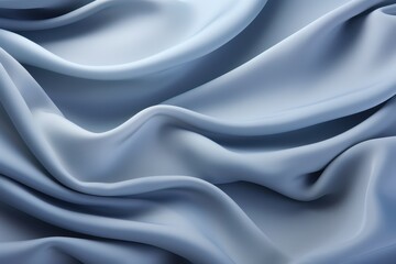 Fototapeta premium Elegant Blue Silk Fabric Draped Soft Waves Texture Background Grey Style Light Curve Cloth Woven 
