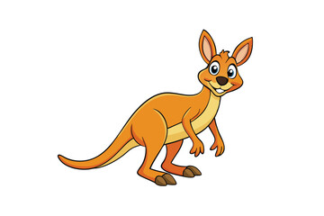 Cartoon Kangaroo Isolated on White Background Design