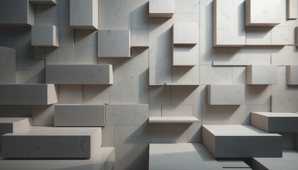 Geometric concrete wall design modern architecture 3d art installation urban environment abstract viewpoint minimalist concept for contemporary spaces