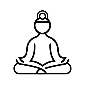 meditating person black line art clip art preview