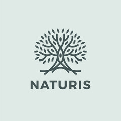 Artistic Tree Illustration. Nature Tree Vector Logo Design.