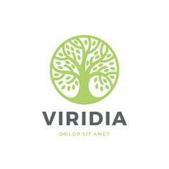 Artistic Tree Illustration. Nature Tree Vector Logo Design.