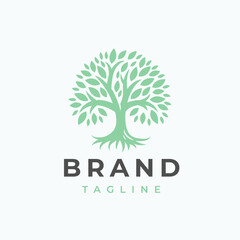 Obraz premium Artistic Tree Illustration. Nature Tree Vector Logo Design.