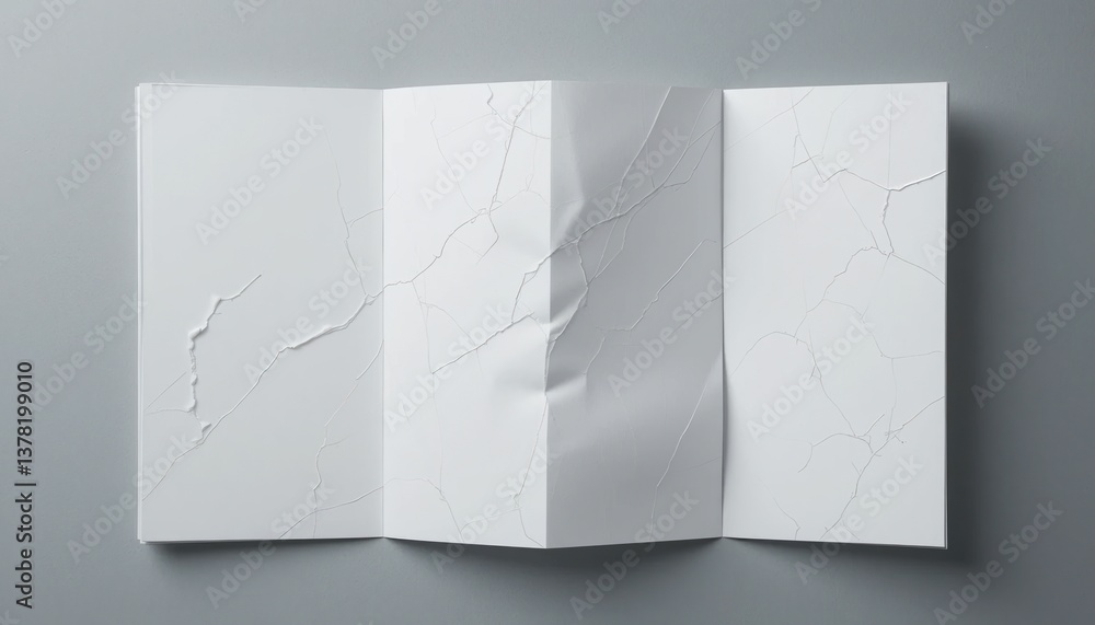 Poster creative paper fold art display studio setting photography minimalist environment top-down view conc