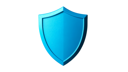Protection shield symbol isolated, digital security emblem, cut out transparent