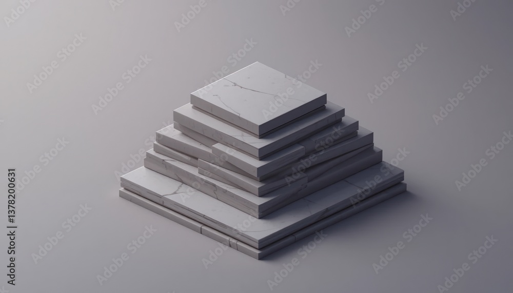 Poster building a minimalist pyramid structure studio environment 3d model clean design modern aesthetics