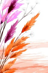 Naklejka premium Vibrant Watercolor Illustration of Delicate Floral Elements Featuring Zodiac Constellations with Soft Abstract Background