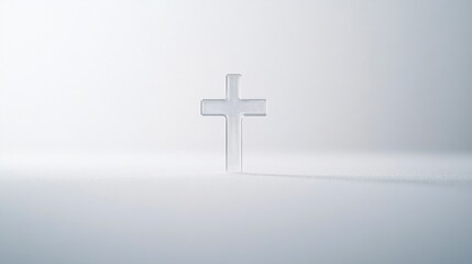 Fototapeta premium Transparent Cross in Minimalist White Background