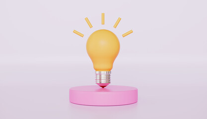 Light bulb on the stand, Brainstorming Development, Business Startup, Glass Lightbulb
