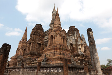 Fototapeta premium Thailand Sukhothai view on a cloudy spring day