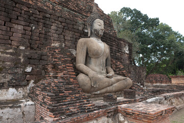 Fototapeta premium Thailand Sukhothai view on a cloudy spring day