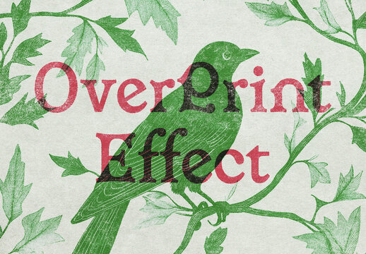 Vintage Overprint Grunge Effect Mockup