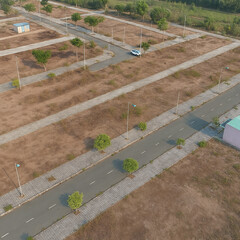 Aerial View of Planned Residential and Commercial Plot Layout