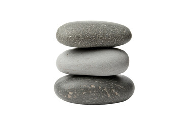 Fototapeta premium Stacked smooth grey stones for balance and zen tranquility, cut out