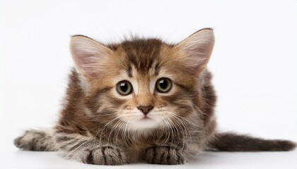 Obraz premium little kitten on white background