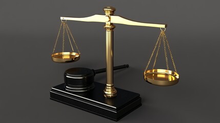 Golden Scales of Justice Legal Theme 3D Render High Resolution Image Perfect for Law Firm Websites Blogs and Legal Publications Illustrative Symbol of