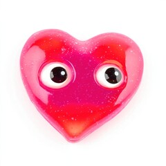 Fototapeta premium Simple heart eyes cute red.