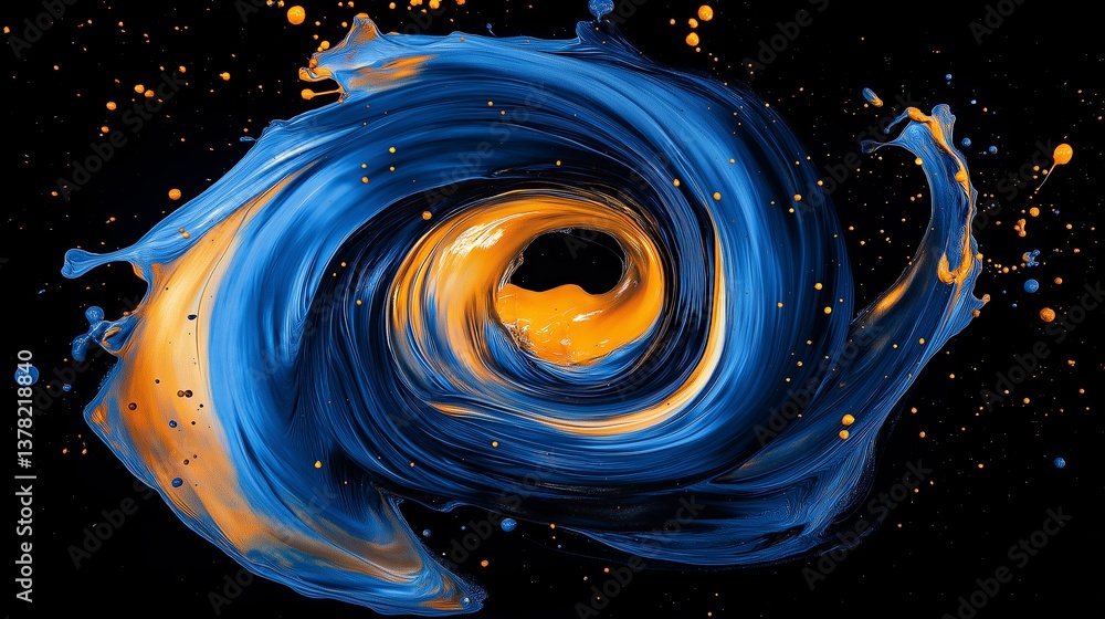 Poster a dynamic swirl of paint splashes frozen mid-motion.