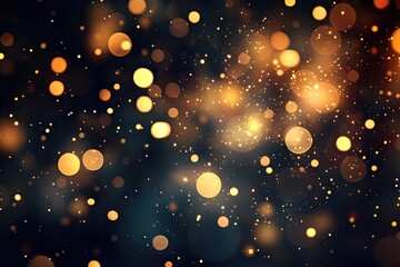 Golden bokeh lights on a dark background