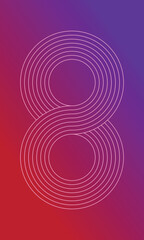 A unique vector background featuring many curved lines forming the number eight, creating an abstract, modern, and stylish design for digital and print projects.

