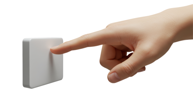 Isolated Finger Pressing Light Switch Button