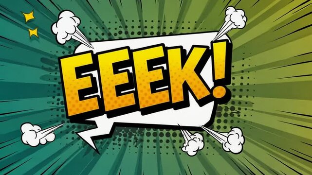 Comic Book Style Eek! Exclamation, Pop Art Design, Graphic Illustration, Speech Bubble