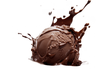Sensational Chocolate Ice Cream Scoop on a Transparent Background